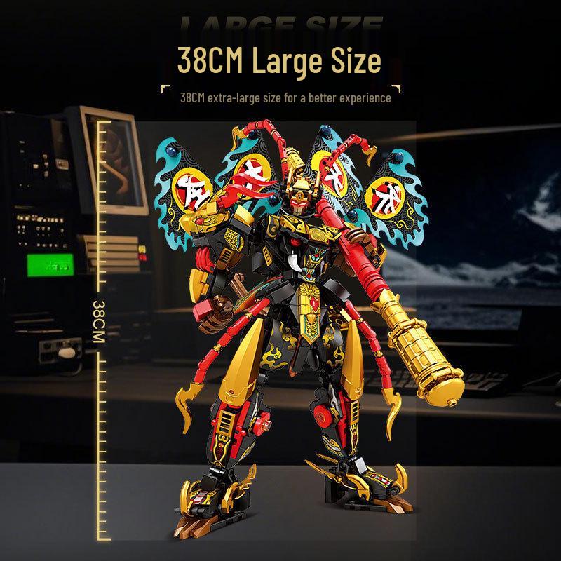 Sun Wukong Mecha Building Blocks - Mythological Transformable Toy Compatible with Lego for Boys