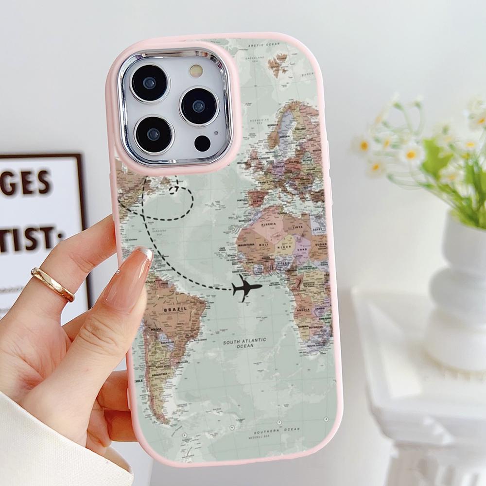 LZ24 Map airplane trajectory art Soft Phone Case for Samsung S24 Ultra S23 Plus S21 A16 A54 A34 A05 Infinix Hot 40 30 Lens Protection Shockproof Cover