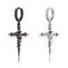 Retro Fashion Y2K Dark Gothic Punk Rose Cross Thorn Earring Unisex Piercing Ear Needle  Jewelry Accessorie Pendant Necklace