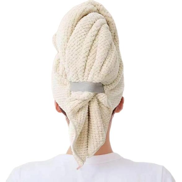 Large Microfiber Hair Towels Ultra Soft Hair Towel Wrap with Elastic Loop for Curly Hair Long & Short Hair