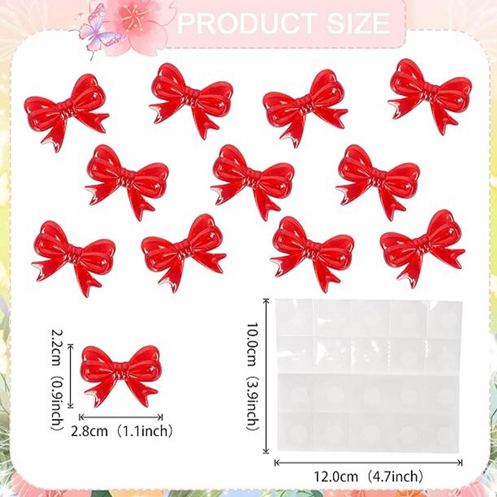 30PCS Resin Bow Cupcake Toppers Wedding Christmas Party Decorations Birthday Baby Shower Cake Decor Bow Tie Ornaments