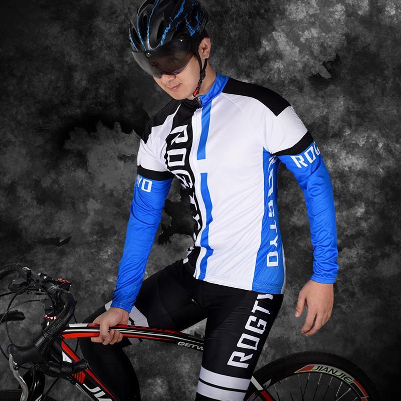 Mens Long Sleeve Cycling Jersey Shorts Set Quick Dry Breathable Mountain Road Bike Apparel