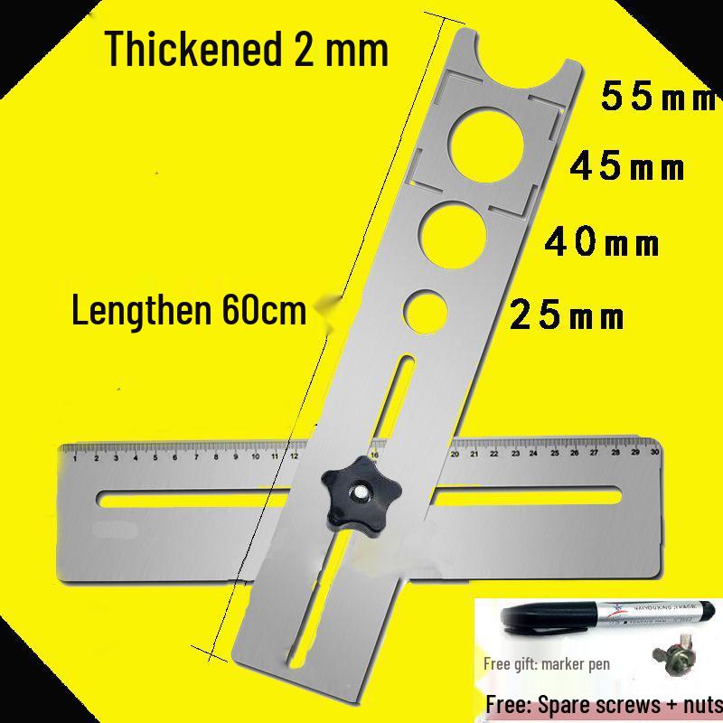 Adjustable Multifunctional Tile Hole Punch and Positioning Ruler