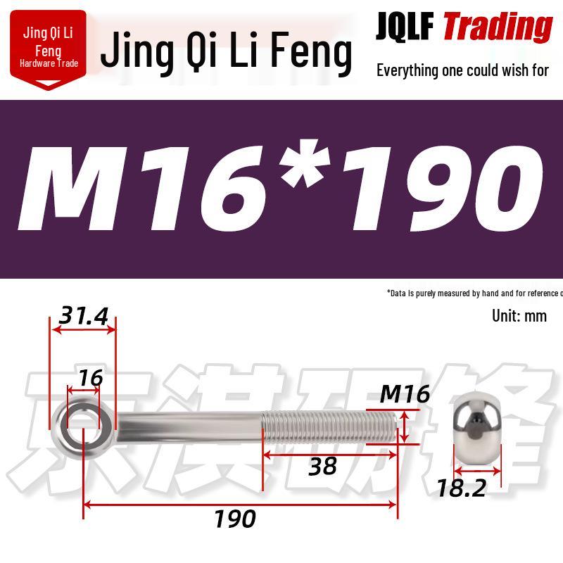 Stainless Steel GB798 Eye Bolt, Full Series M5-M16