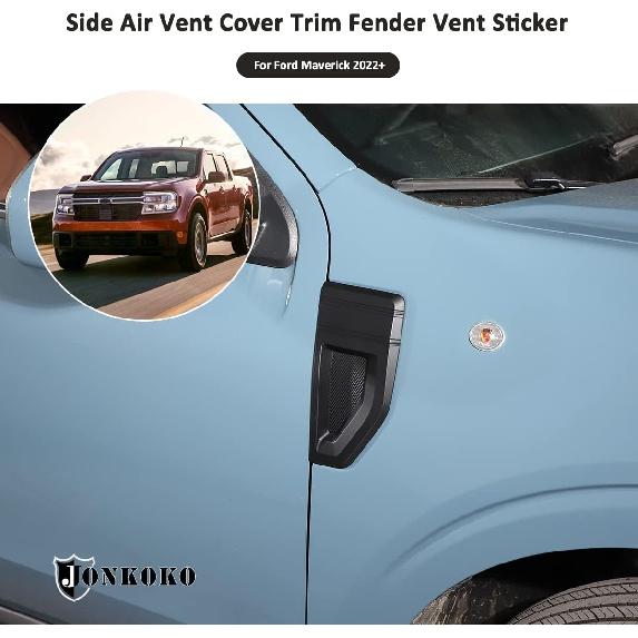 ABS Chrome Side Fender Air Vent Outlet Cover Trim For Ford Maverick 2022 2023 Car Fender Aero Fin Trim Stickers Decorative Air Flow Intake Hole