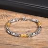 Punk Byzantine Bracelets for Men Boys,Stainless Steel Handmade Links Bracelet,Stylish Casual Jewelry Gifts