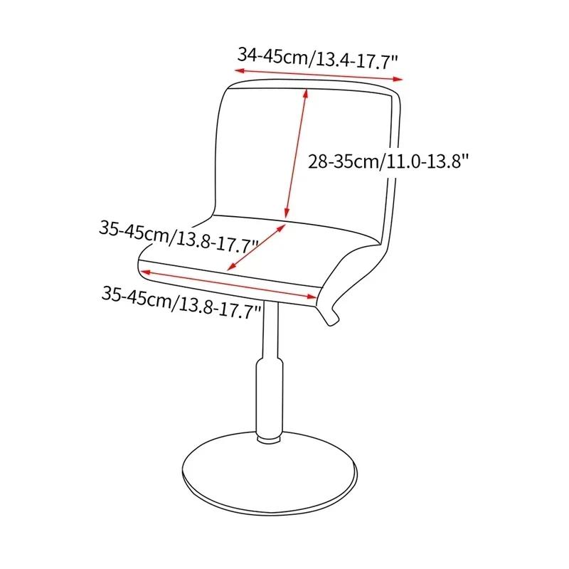1PC Pu Leather Bar Stool Chair Cover Elastic Waterproof Short Back Office Chair Slipcover Stretch Dining Chair Cover for Party