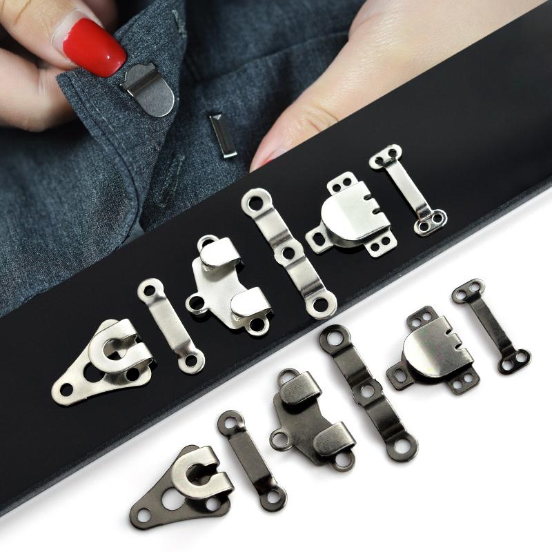 10 Set Metal Pantolon Takım Elbise Pantolon Kanca Düğme Etek Pantolon Giysi Görünmez Kanca Kendin Yap Pantolon Ayar Tokası Dikiş Aksesuarları