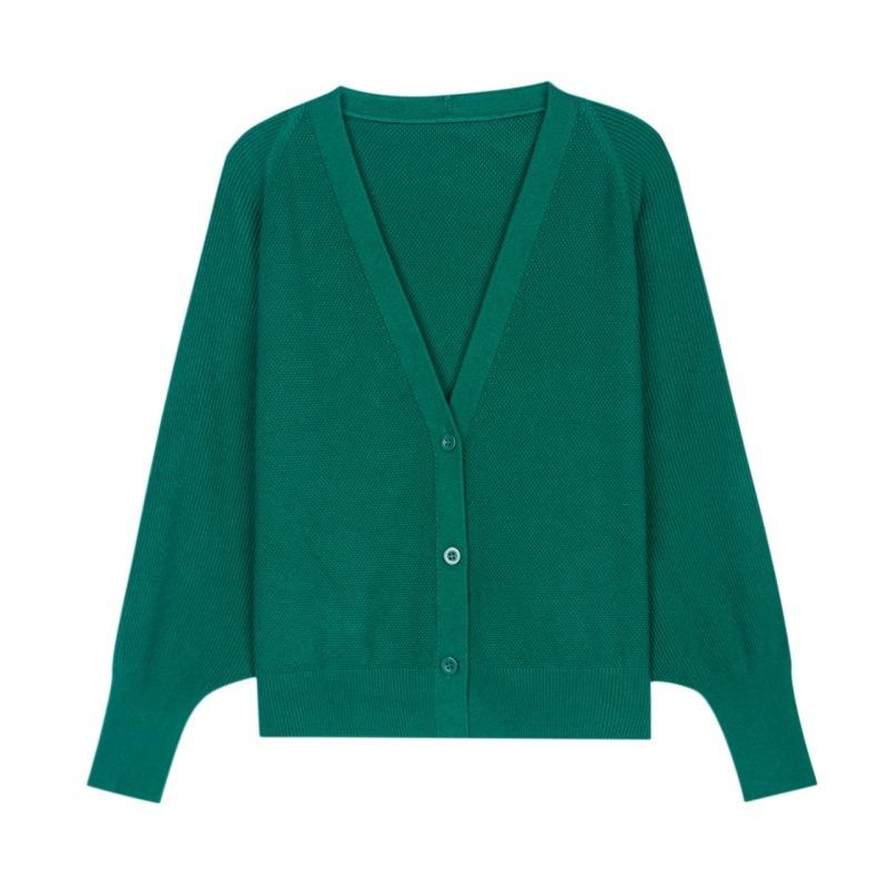 Spring and Autumn Women's Sweater Solid Color Western Style Knitted Cardigan Top Loose for Women