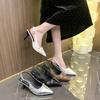 Fashion 2025 Summer New Fashion Women's Sandals Pointed Toe High Heels Sandals Bow Comfortable Patent Leather Women's Shoes Sandalias