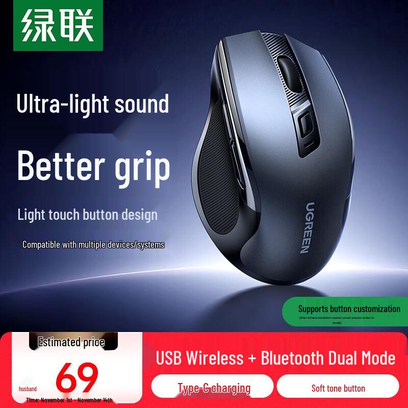 

Ugreen MU006S Dual-Mode Wireless Bluetooth Mouse