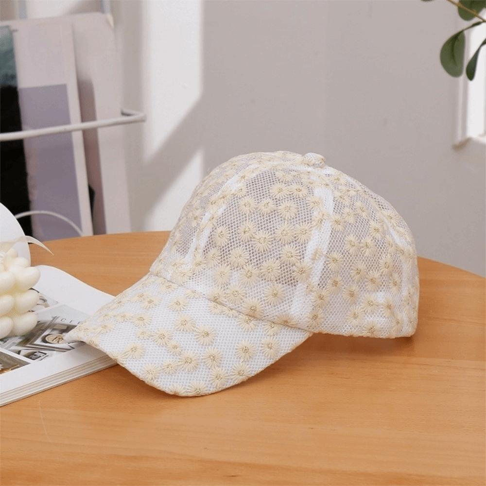 Breathable Visors Cap Embroidered Mesh Peaked Hat Casual Flower Baseball Cap Outdoor