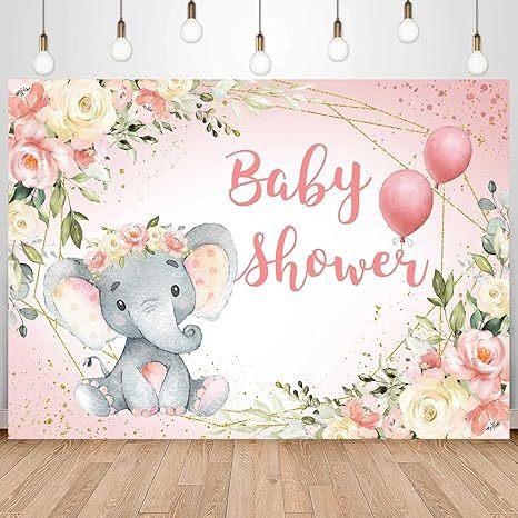 Baby Blue Elephant Birthday Party Photography Background Baby Bath Boy Banner
