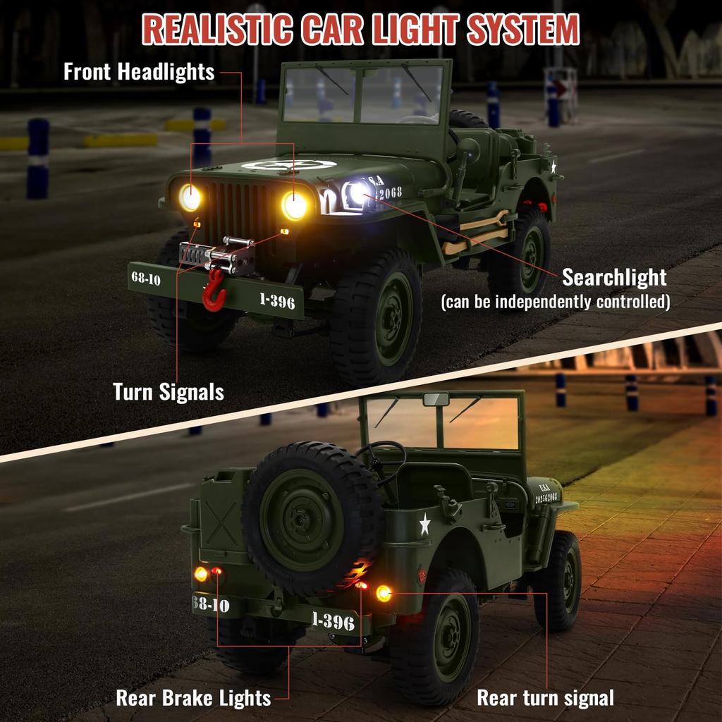 C8815 Remote Control Truck 4x4 Off Road 1/10 RC Truck Purpose Vehicle War Offroad RC Crawler Car Army Toy Boy All Terrain Car