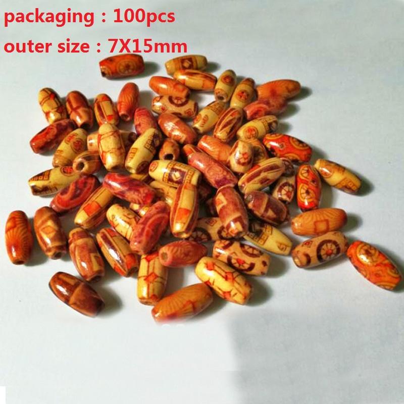 Louleur Big Hole Natural Wooden Beads For Jewelry Making Fit Necklace Bracelet Charm Stripes Loose Wood Abacus Bead