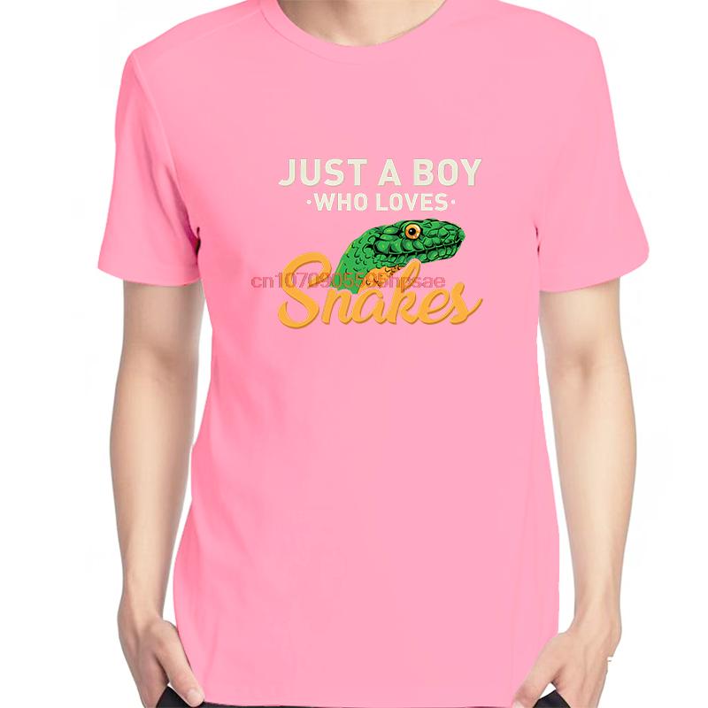 Just A Boy Loves Snakes Funny Graphic T Shirts Summer Casual Short Sleeve Tshirts New Shirts And Tshirts Unisex Print T Shirt
