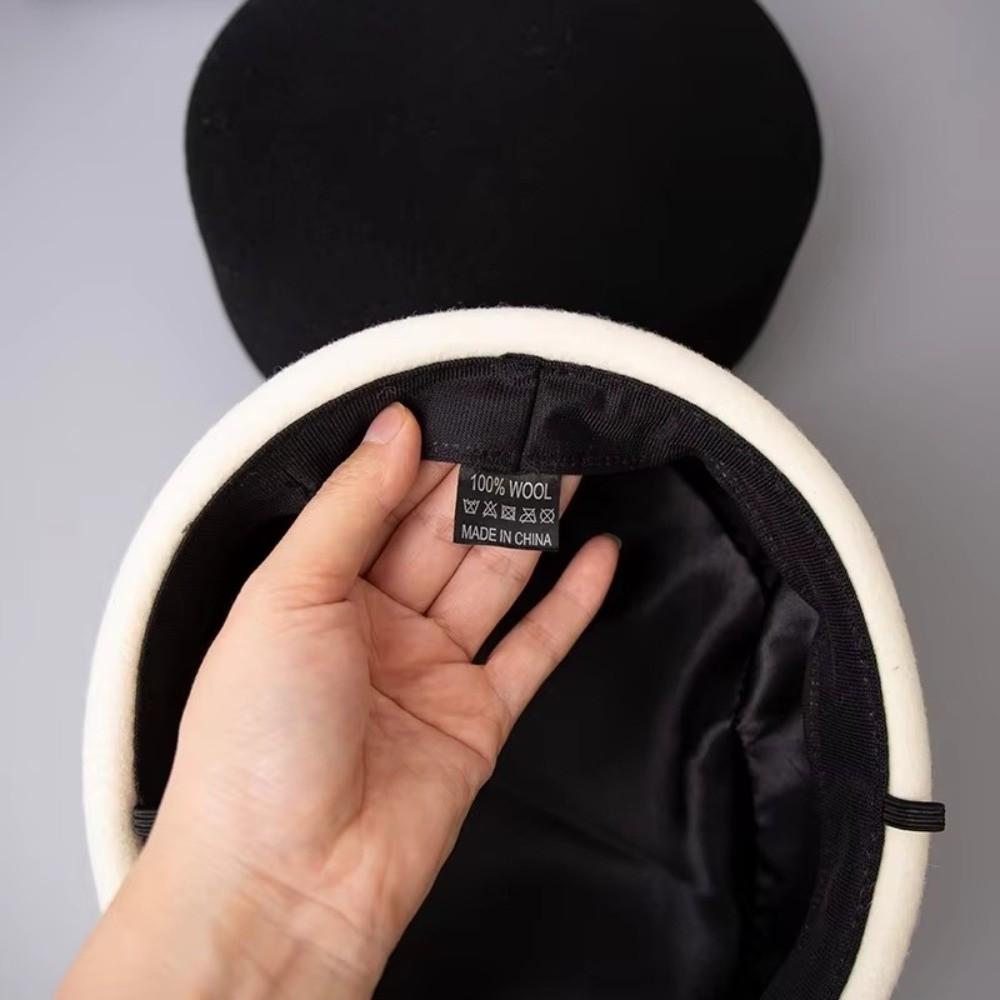 כובעי פדורה שטוחים קשיחים כובעי ברט אלגנטיים כובע קופסא אופנתי חורף