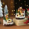 New Resin Cookie Figure Rotating Little Train Music Figurine Christmas Gift Decorative Figurine