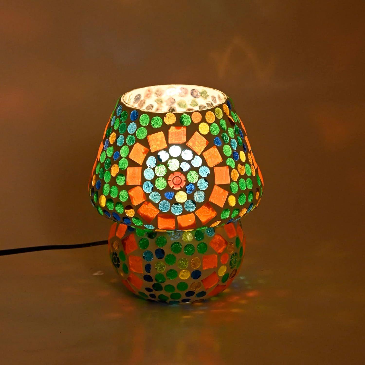 

Настольная лампа в форме купола из стекла в стиле мозаики, разноцветная, для гостиной, спальни, стола, упаковка из 1 шт.