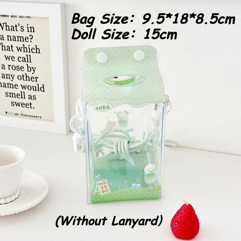 

Кавайные десертные ПВХ сумки для хранения для девочек, милые сумки для хранения кукол со шнурком, плюшевые сумки для демонстрации кукол через плечо, оптом 2025