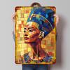 Queen Nefertiti Mosaic Tin Plaque Poster Customized Wall Art Retro Vintage Metal Signs for Man Cave Mancave Decoration Room Home