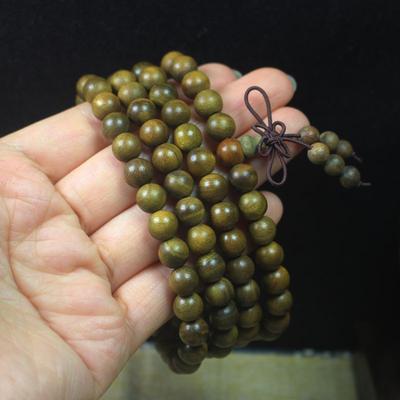 Green Sandalwood 8mm Bracelet Buddhist Mala Prayer Beads for Men Women