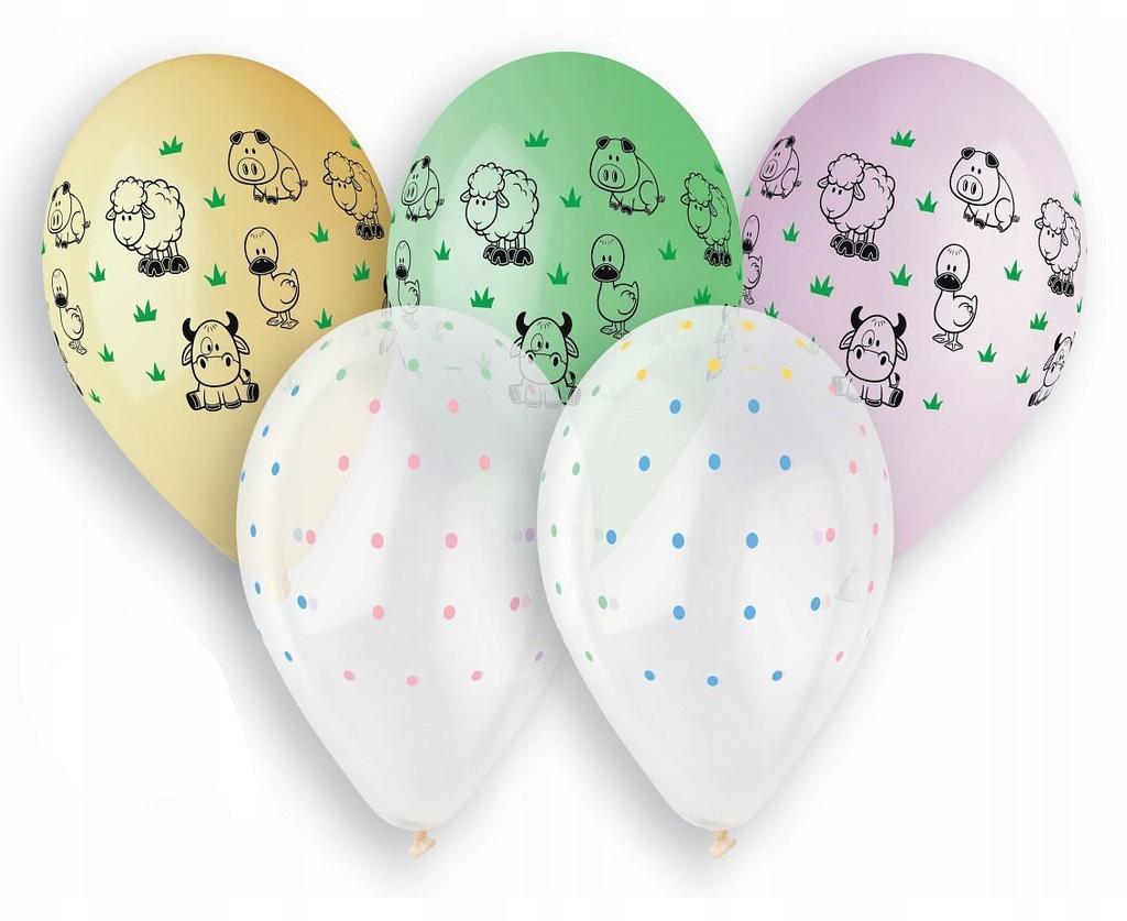 Latex Balloons Farm Animals, 13 Inches 5 Pcs