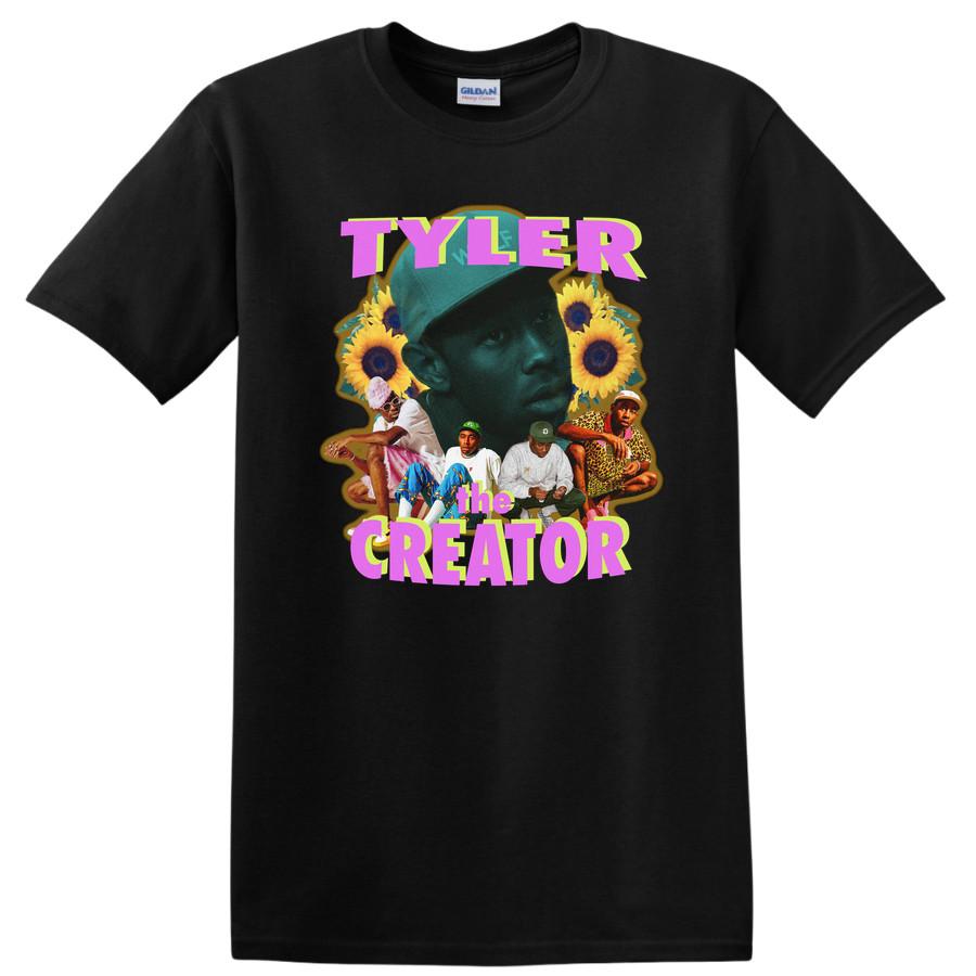 Tyler the Creator Винтажная футболка с принтом Дизайн подсолнух Смешная повседневная футболка S