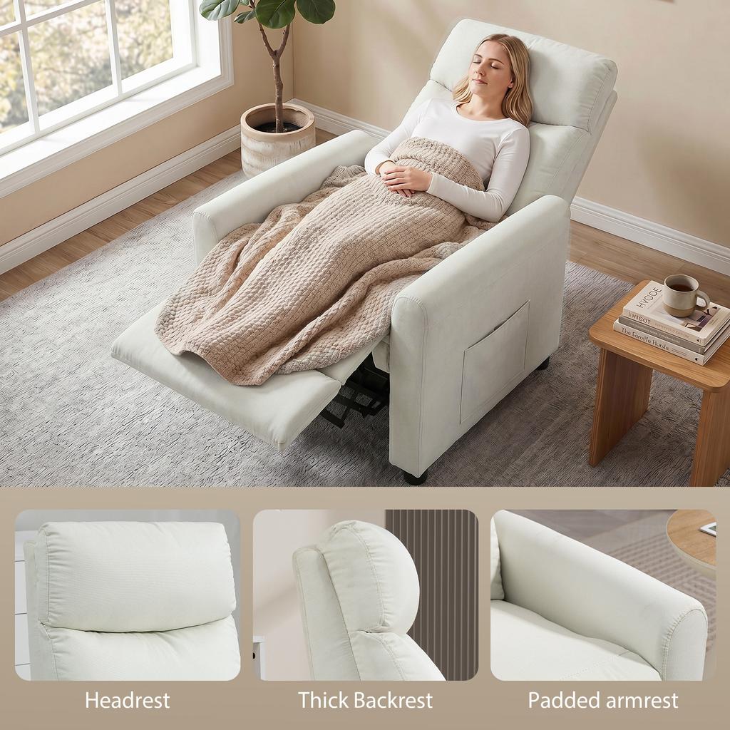 Recliner Chair TV Chair with Reclining Chair, Pocket Springs for Living Room
