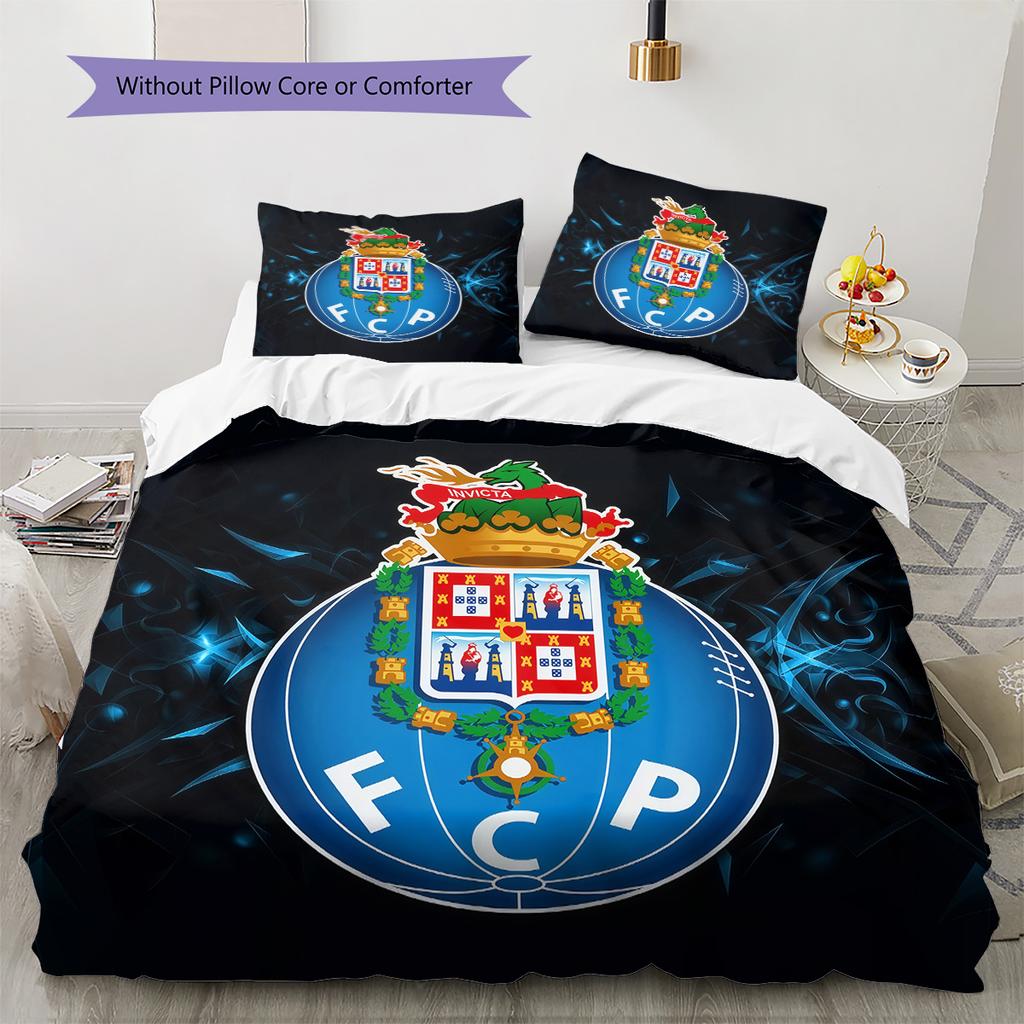 Futebol Clube do Porto Pattern Bedding Quilt Set  Home Decoration  Gift (1 * duvet cover + 2 * pillowcase  without core)