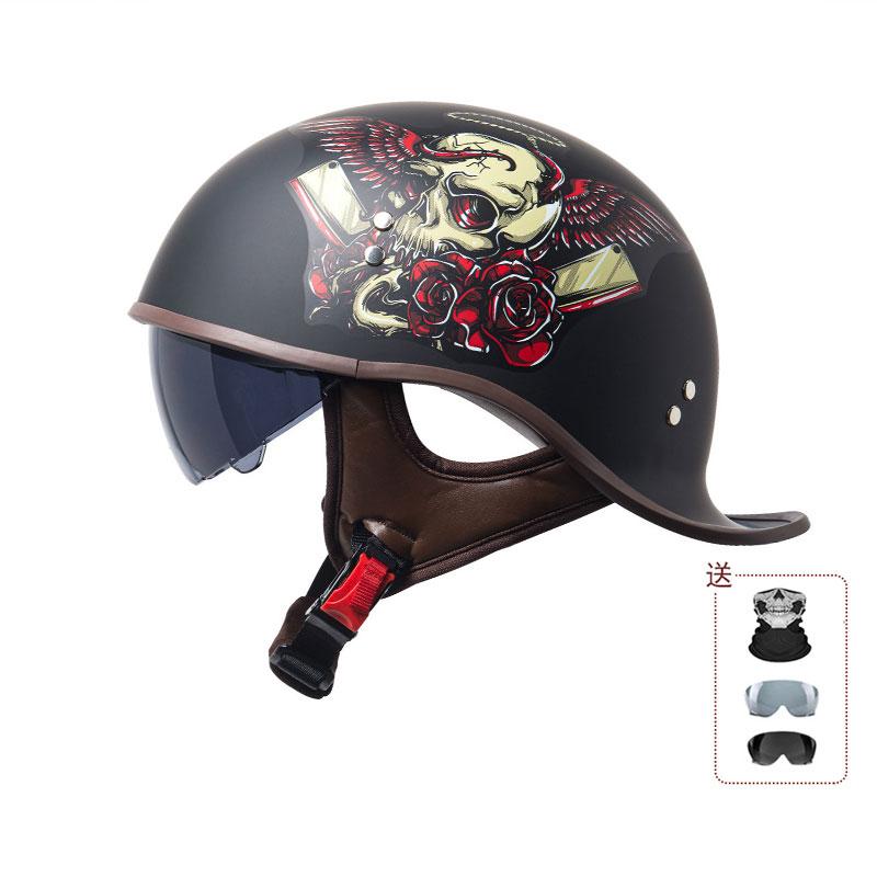 

Китайская сертификация 3C 2025 новый мотоциклетный шлем ретро шлем ABS легкий дышащая подкладка полушлем для мужчин и женщин M