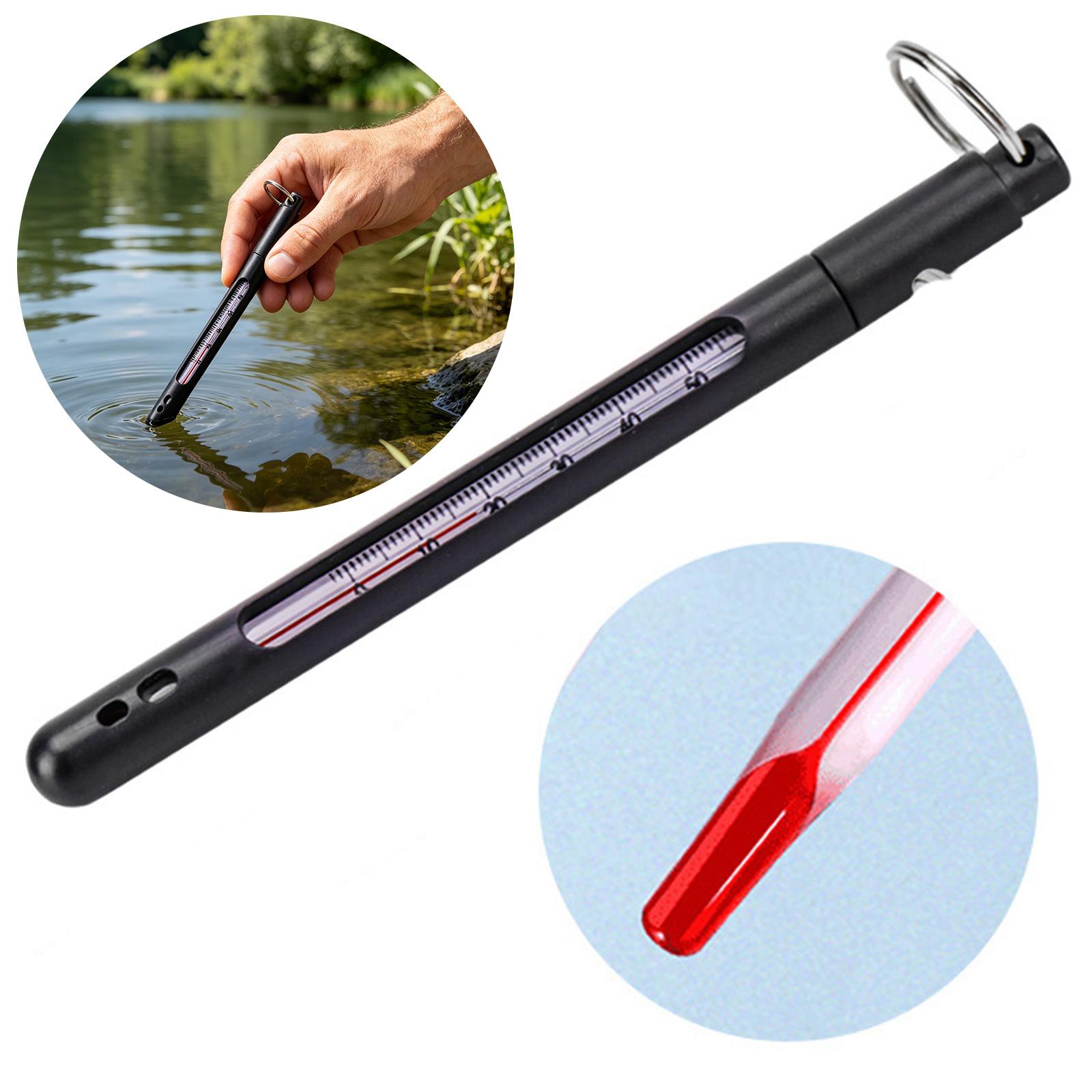 Fishing Thermometer ABS High Sensitivity Water Stream Thermometer with Carabiner Floating Pool Thermometer for Lake Pond River China Mainland