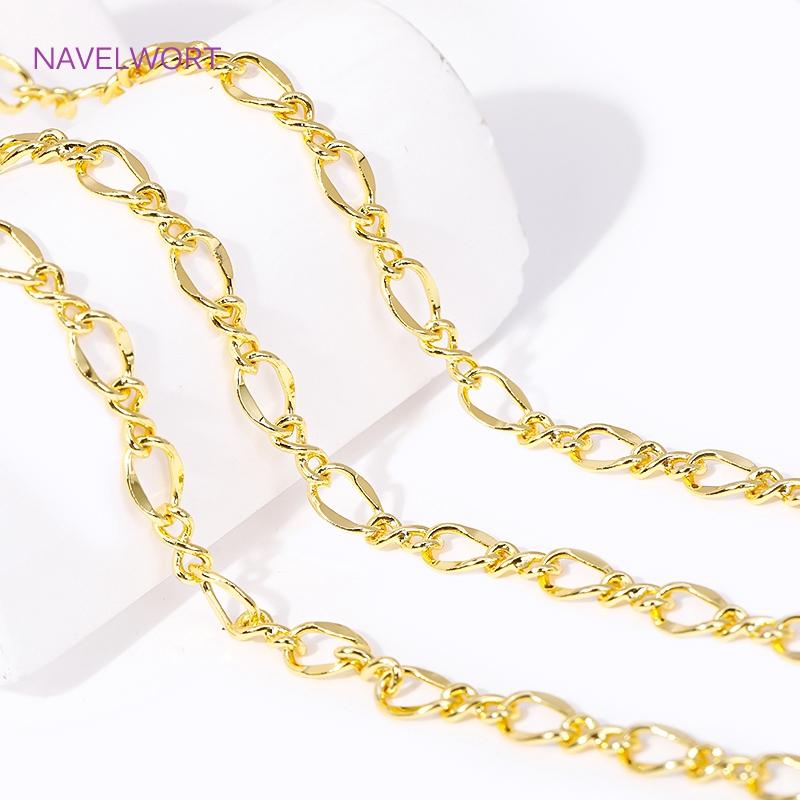 5.8mm*8.2mm 18K Gold Plated Oval Chains For Jewelry Making, High Quality Brass Jewelry Chains DIY Necklace Accessories Wholesale