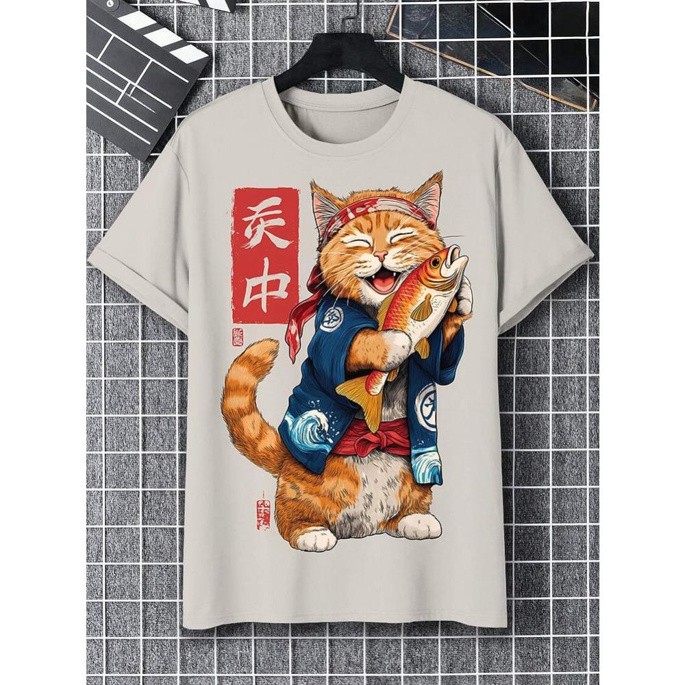2026 Men's T-Shirt Funny Cartoon Black Cat Unicorn UFO Art 3D Print T Shirt Summer Men Women Short Sleeve Tee Casual Kid Y2k Top