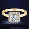 Rrjzz Trendige Prinzessin-Schliff Zirkonia Simulierte Diamant Damen Verlobungsringe Luxuriöser 14 Karat Goldplattierter Hochzeits-Jubiläumsring Schmuck