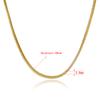 24k Real Gold Necklace Plating Gold 2mm Snake Bone Necklace For Women 'S Wedding Birthday Gift