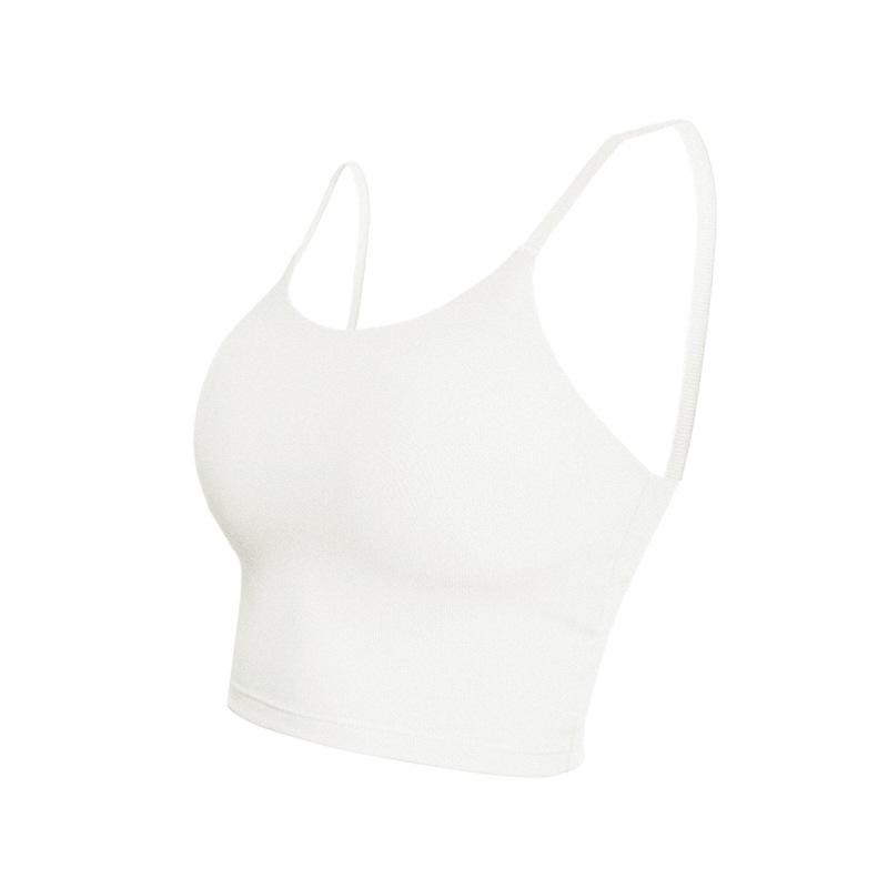 Ribbed Spaghetti Strap Sports Bra with Stylish Back for Women's Fitness and Yoga