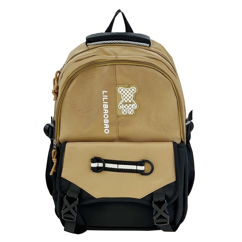 

Unisex Student Large Capacity Trendy Backpack with Spine Protection хаки