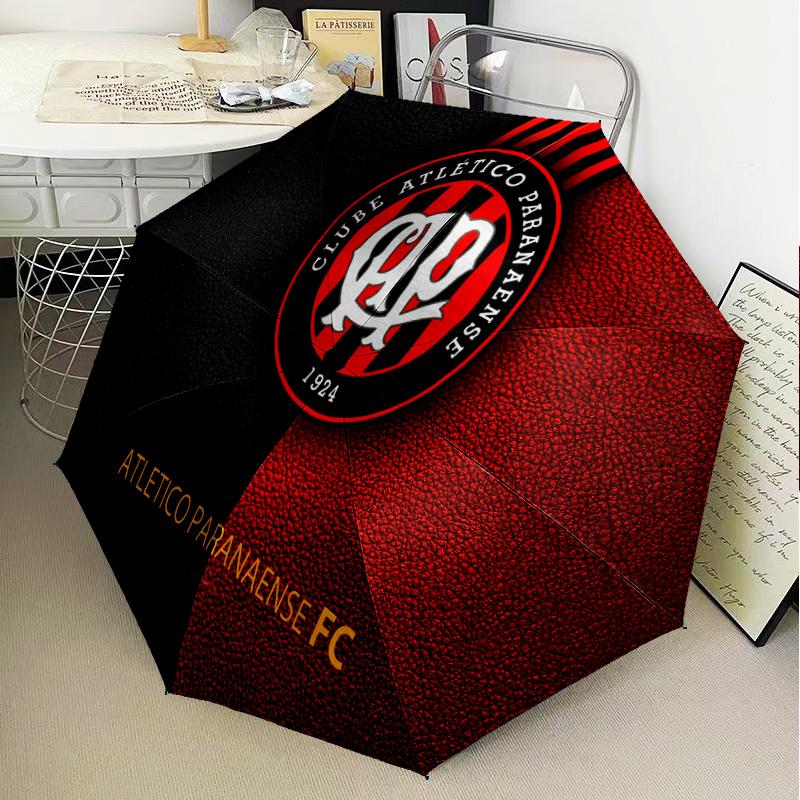 Atletico Paranaense Crest Automatic Folding Umbrella - 8-Rib Travel Umbrella with Auto Open/Close & Portable Gifts for holidays or birthdays