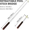 Retractable Billiards Cue Rest with Removable Brass Bridge Head, Pool Cue Stick, Snooker Table Accessories