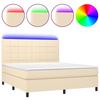 VidaXL Sommier à Lattes de Lit avec Matelas et LED, Lit Rembourré, Lit Double, Lit Adulte de Chambre à Coucher Intérieur, 3134898