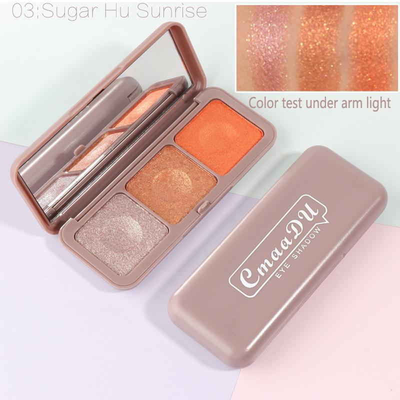 

Трехцветная палитра теней для век «Картофельное пюре» с натуральными бликами и блестками для макияжа глаз