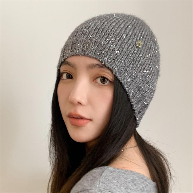 Trendy Sequins Hat Skull Hat Fashionable Cool Eye-Catching Adjustable Unisex Party Sparkling Sequins Hat Trendy Clubwear