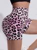 Leopardenmuster High Waist Nahtlose Yoga Shorts - Hüfthebende Fitnesshose