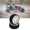 2PCS RC Racing Tire Plastic Wheel Hub and Rubber Tire for ZD Racing 1/16 16426 S16 EX16 Black and White