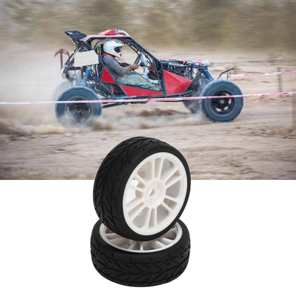 2PCS RC Racing Tire Plastic Wheel Hub and Rubber Tire for ZD Racing 1/16 16426 S16 EX16 Black and White