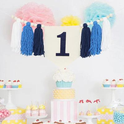 1ST Birthday High Chair Banner Party Decor Unique Supplies for Living Room Bedroom Holiday