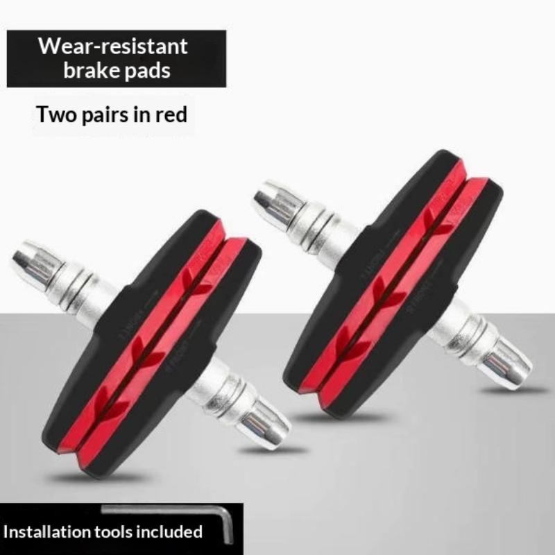 2 Pairs Durable Cycling Accessories Road Bicycle Silent Brake Pads Cycling V Brake Holder Pads Shoes Rubber Blocks