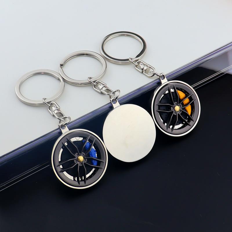 Tire Hub Keychain Mini Fidget Roller Spinner EDC Metal Relieve Stress Reducing Toys Spinning Top Tip Gyroscope Antistresse Kids