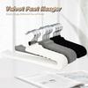 10PCS White Clothes Hanger Slim Design Velvet Hangers Trouser Hanger  Closet Organization